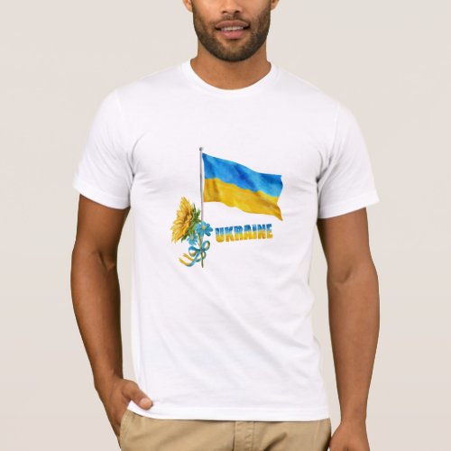 I stand with Ukraine slogan Ukraine Supporter Flag T_Shirt