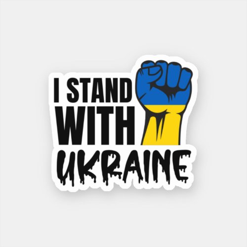 I Stand With Ukraine  Solidarity  Ukraine Flag Sticker