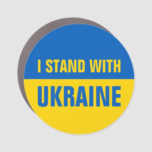 I Stand With Ukraine Solidarity Ukranian Flag Car Magnet