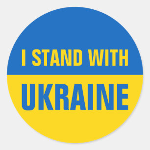 I Stand With Ukraine Solidarity Ukranian Flag Classic Round Sticker