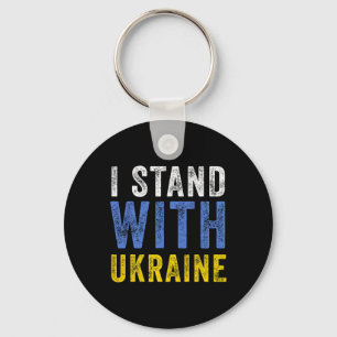 I Stand With Ukraine Stop Putin Stop War Support U Keychain