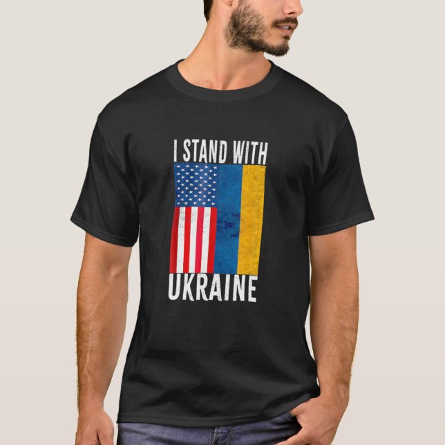 I Stand With Ukraine Su Pport UKRAINE Ukr Ainian A T-Shirt (Front)