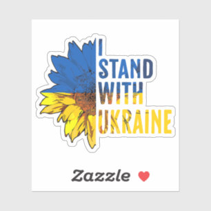 I stand with Ukraine. Sunflower a symbol of Peace. Sticker
