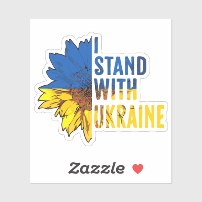I stand with Ukraine. Sunflower a symbol of Peace. Sticker (Sheet)