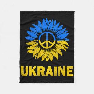 I Stand With Ukraine Sunflower Flag Ukraine Suppor Fleece Blanket