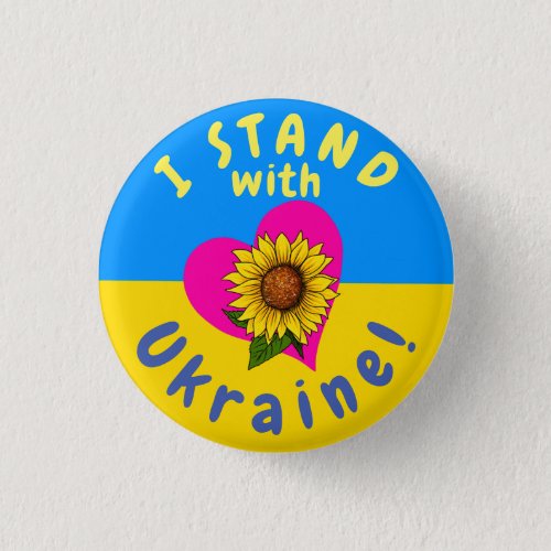 I Stand With Ukraine Sunflower Fundraiser Buttons