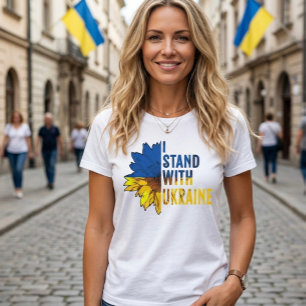 I stand with Ukraine & Sunflower symbol of Peace. T-Shirt