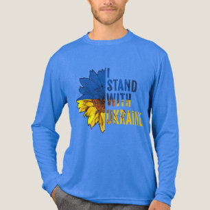 I stand with Ukraine. Sunflower symbol of Peace. Tri-Blend Shirt