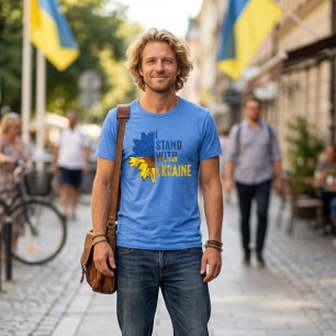 I stand with Ukraine & Sunflower symbol of Peace. Tri-Blend Shirt