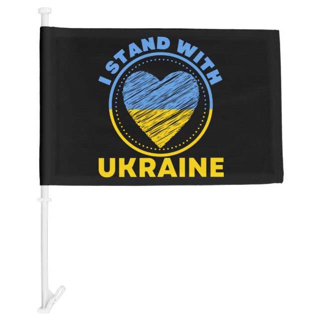 I STAND WITH UKRAINE - SUPPORT CAR FLAG (Front)
