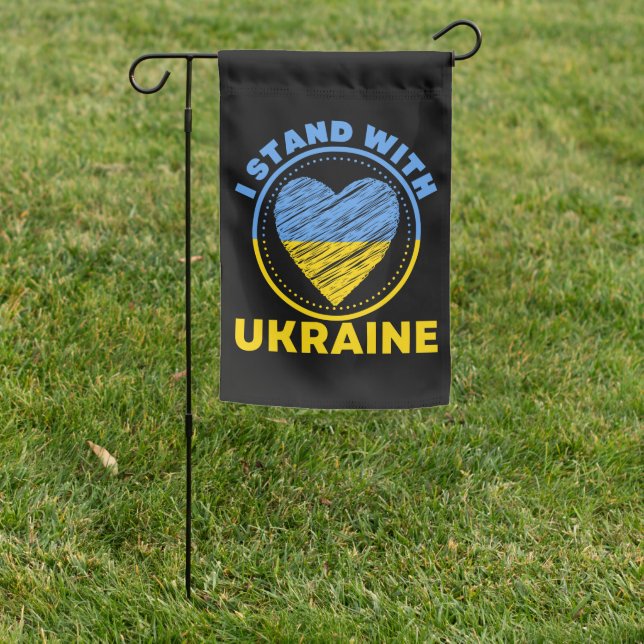 I STAND WITH UKRAINE - SUPPORT GARDEN FLAG (In SItu)