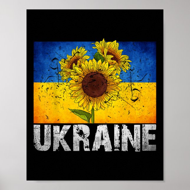 I Stand With Ukraine Support Sunflower Ukrainian F Poster (Front)