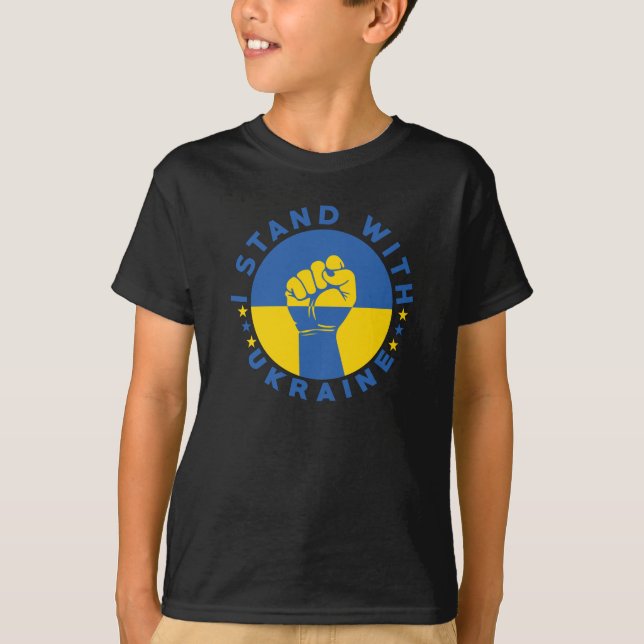 I Stand With Ukraine Support The Ukraine T-Shirt (Front)
