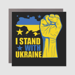 I stand with Ukraine. Support Ukraine. Car Magnet