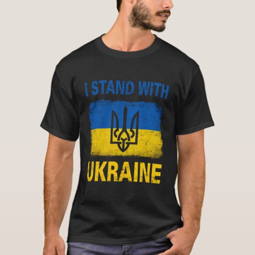 I Stand With Ukraine Support Ukraine Ukrainian Ame T_Shirt