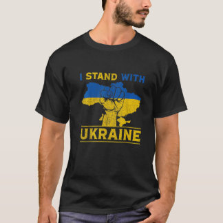 I Stand With Ukraine Support Ukraine Ukrainian Map T-Shirt