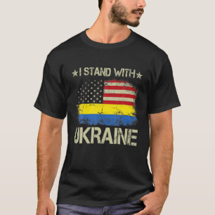 I Stand With Ukraine Support Ukrainian American US T-Shirt