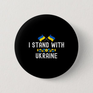 I Stand With Ukraine Supporters Sunflower Ukrainia Button
