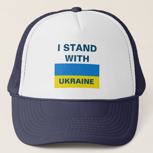 I STAND WITH UKRAINE Trucker Hat (Front)