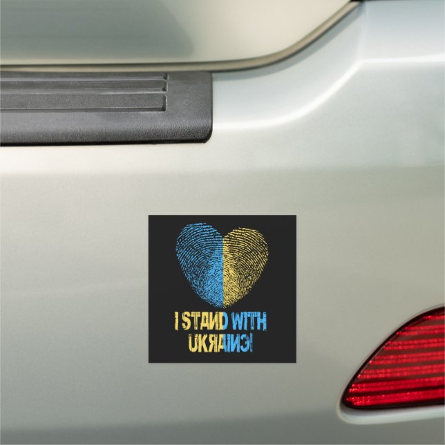 I Stand With Ukraine | Ukraine Flag Car Magnets (In Situ)