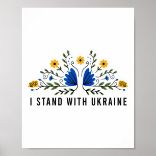 I Stand With Ukraine Ukraine Flag Sunflower Vintag Poster