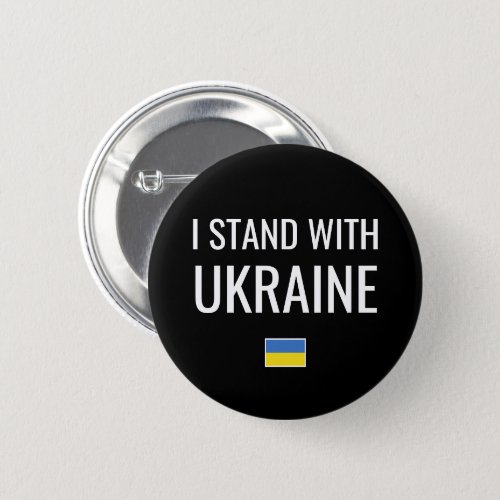 I Stand With Ukraine  Ukraine National Flag Button
