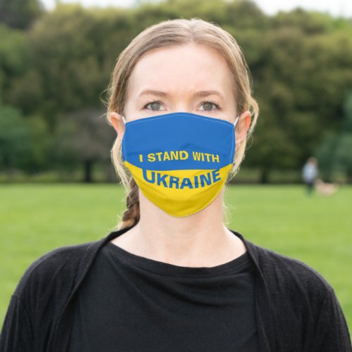 I Stand with Ukraine Ukrainian Flag Adult Cloth Face Mask