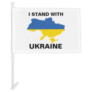 I Stand with Ukraine Ukrainian Flag and Map