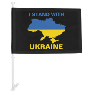 I Stand with Ukraine Ukrainian Flag and Map