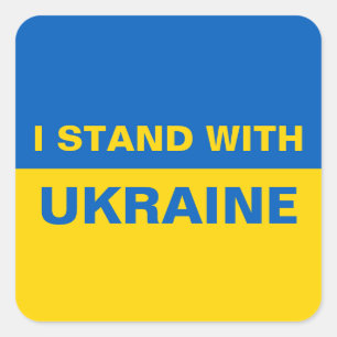 I Stand with Ukraine Ukrainian Flag Classic Round Square Sticker