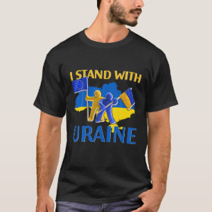 I Stand With Ukraine Ukrainian Flag Clay Support U T-Shirt