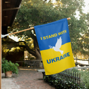 I Stand with Ukraine Ukrainian Flag Dove Peace