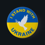 I Stand with Ukraine Ukrainian Flag Dove Peace Button<br><div class="desc">I Stand with Ukraine Ukrainian Flag Dove Peace</div>