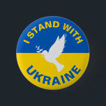 I Stand with Ukraine Ukrainian Flag Dove Peace Button<br><div class="desc">I Stand with Ukraine Ukrainian Flag Dove Peace</div>