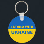 I Stand with Ukraine Ukrainian Flag Keychain<br><div class="desc">I Stand with Ukraine Ukrainian Flag</div>