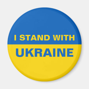 I Stand with Ukraine Ukrainian Flag Magnet