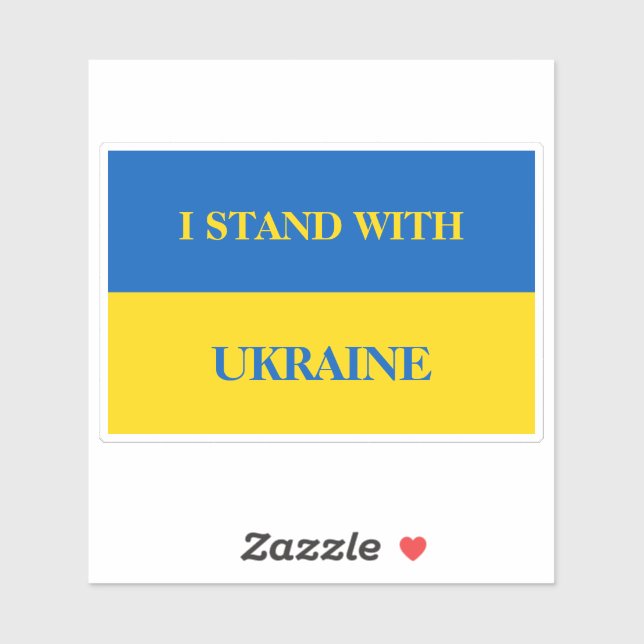 I stand with Ukraine. Ukrainian flag.  Sticker (Sheet)