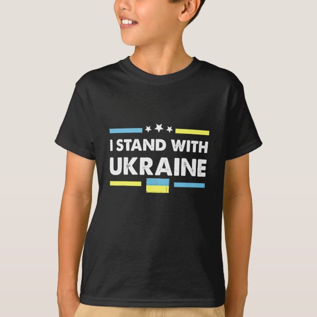 I Stand With Ukraine Ukrainian Flag Strong T-Shirt (Front)
