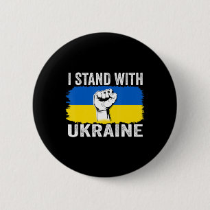 I Stand With Ukraine Ukrainian Flag Support Ukrain Button
