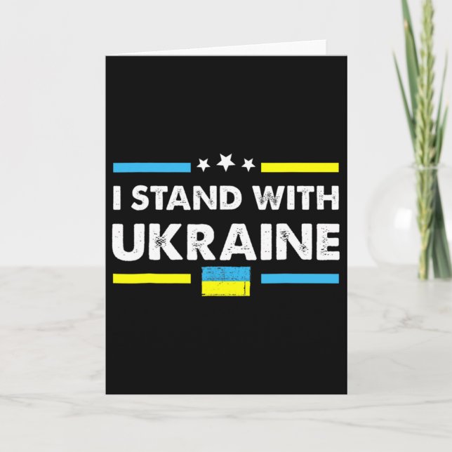 I Stand With Ukraine Ukrainian Flag Supporting Ukr Card (Front)