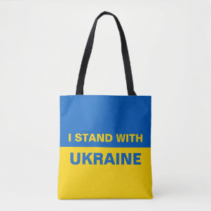 I Stand with Ukraine Ukrainian Flag Tote Bag