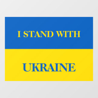 I stand with Ukraine. Ukrainian flag. Window Cling