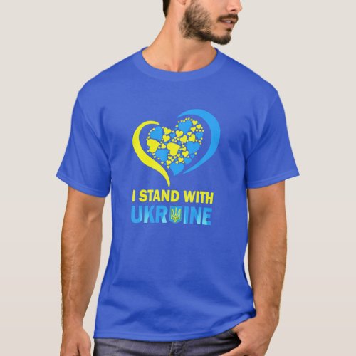 I Stand With Ukraine Ukrainian Peace Heart Ukraini T_Shirt