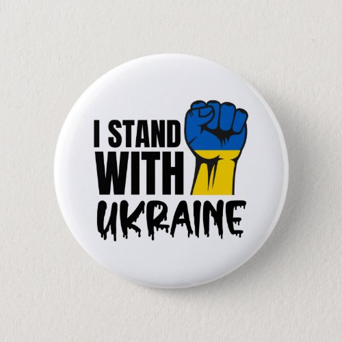 I Stand With Ukraine Ukrainian Russia War Classic  Button