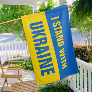 I Stand With Ukraine Ukrainian Support House Flag