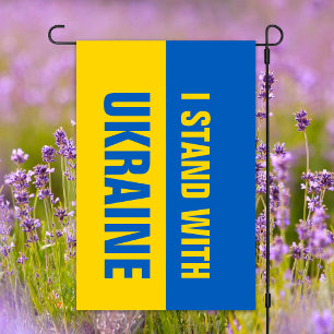 I Stand With Ukraine Ukrainian Support Yard Garden Flag