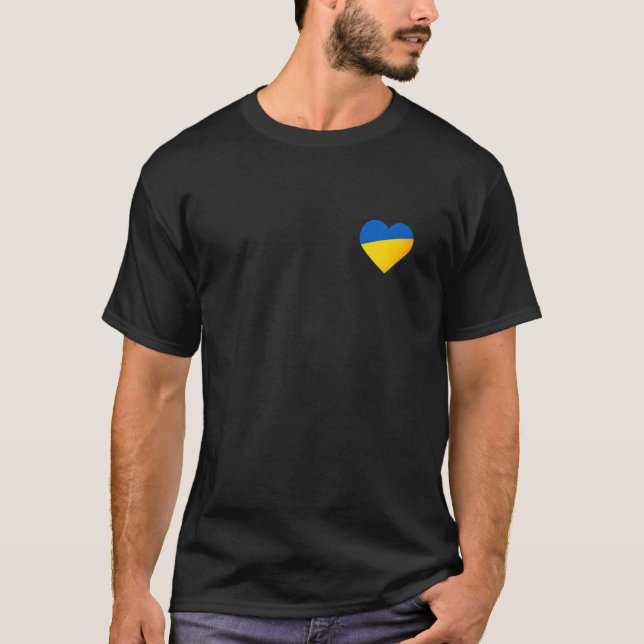 I Stand With Ukraine Ukrainian T Flag Peace Heart T-Shirt (Front)