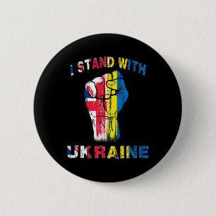 I Stand With Ukraine United Kingdom Uk Flag Button