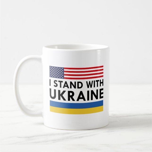 I Stand With Ukraine USA Coffee Mug (Left)