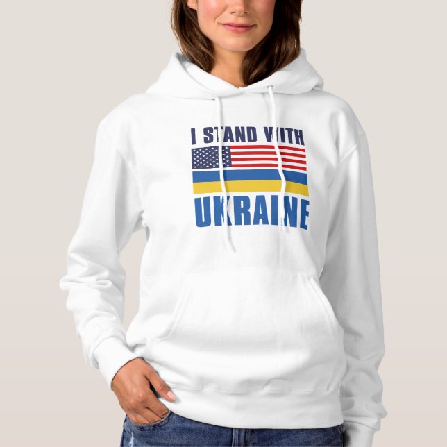 I Stand With Ukraine USA Hoodie (Front)